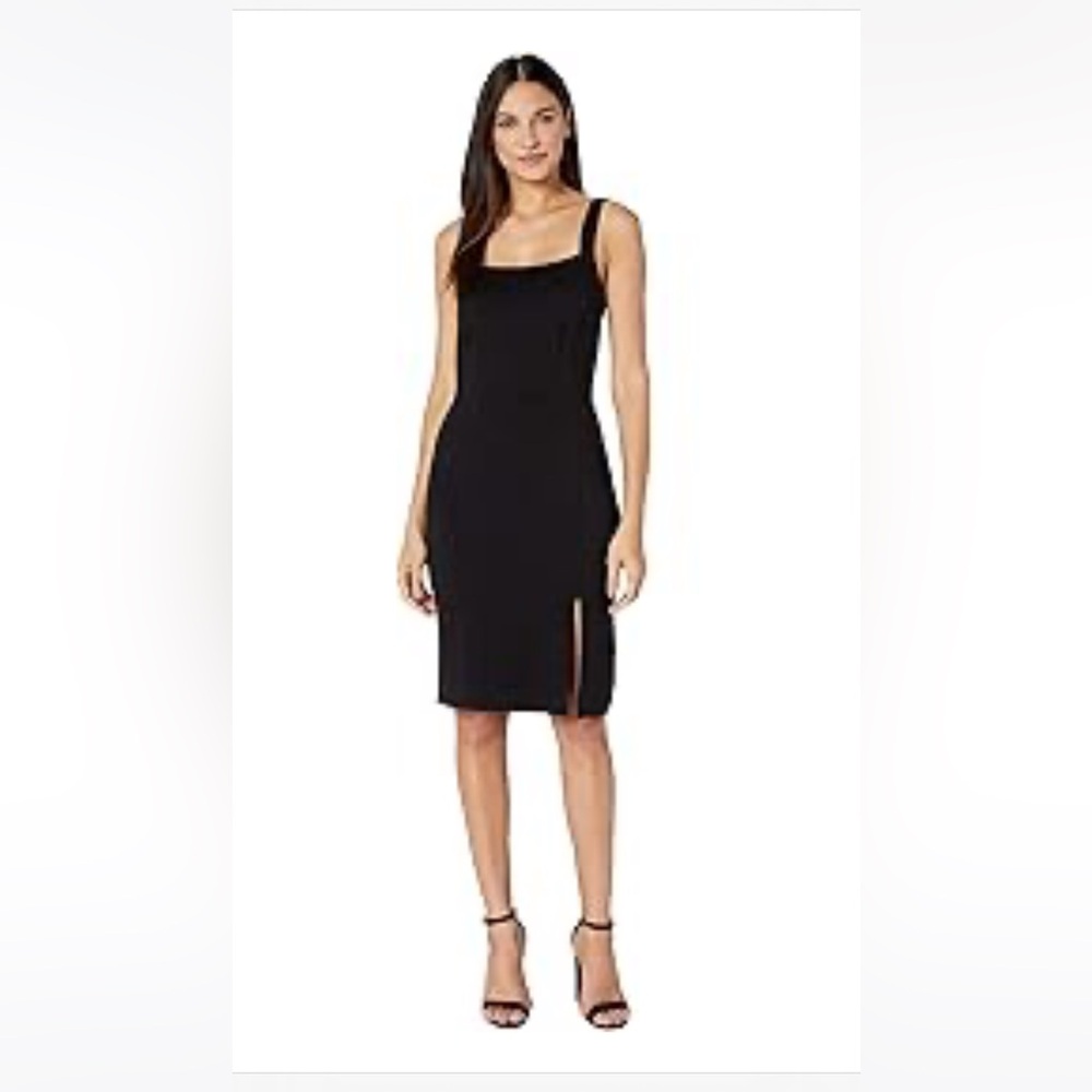Cupcakes & Cashmere Cardif Ponte Black Dress w Slit S